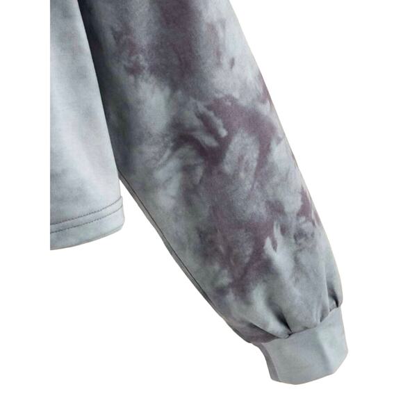 Rue 21 Romwe Gray White Tie Dye Skull Butterflies Halloween Crop Top Sm Size 4 - Picture 5 of 13